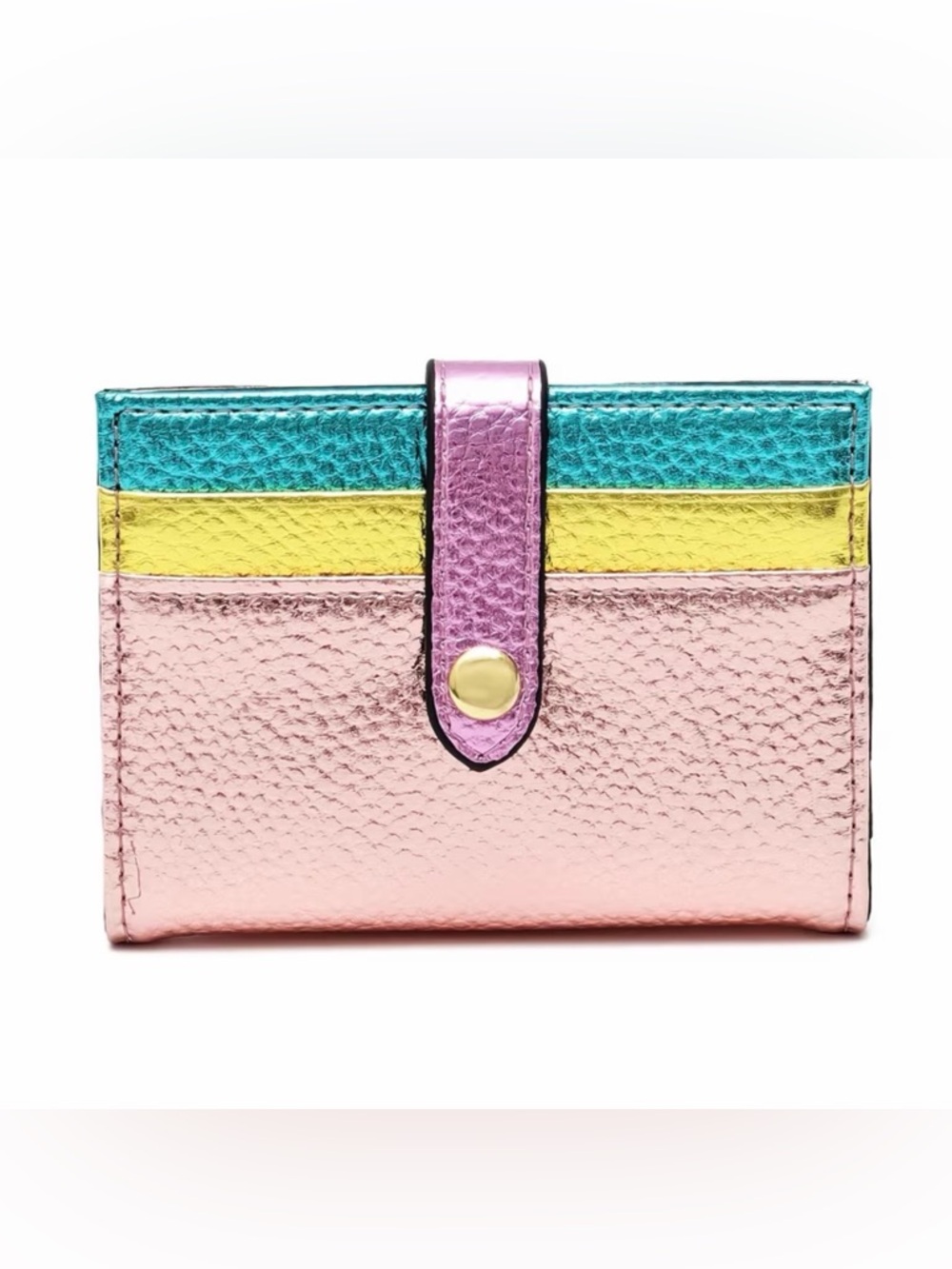 Macy's Metallic Pink, Teal & Yellow Women's Wallet